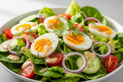 Sunrise Greens: Crafting the Perfect Breakfast Salad with Egg