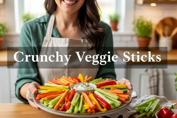 Crunchy Veggie Sticks Meet Creamy Ranch Dip Delight