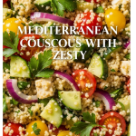 Savory Mediterranean Couscous with Zesty Shrimp Delight