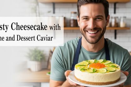 Zesty Cheesecake Delight with Lime and Dessert Caviar Twist