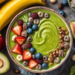 Energize day: Vibrant Green Goddess smoothie bowl for healthy start.