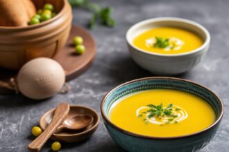 Comforting yellow split pea soup, a soul-warming recipe.