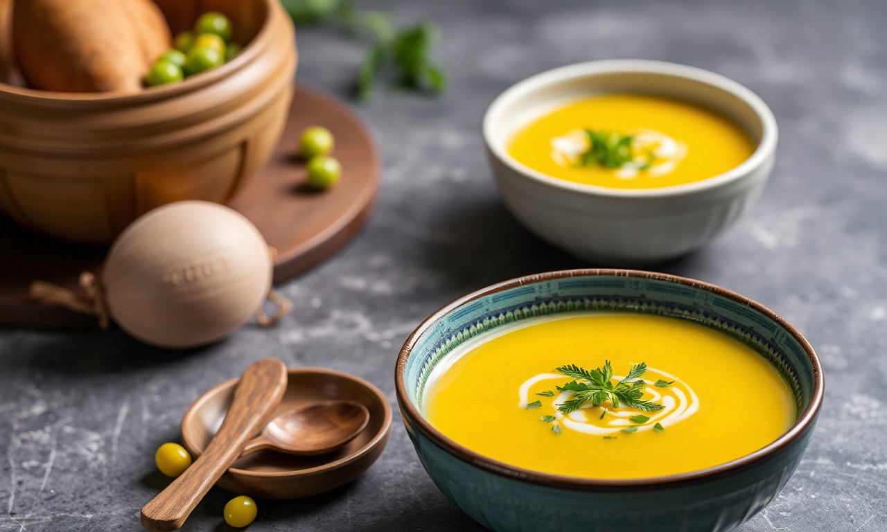 Comforting yellow split pea soup, a soul-warming recipe.