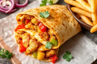 Sizzling chicken fajita quesadilla, a flavor-packed delight.