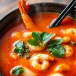 Tom Yum soup: Spicy, sour Thai delight.