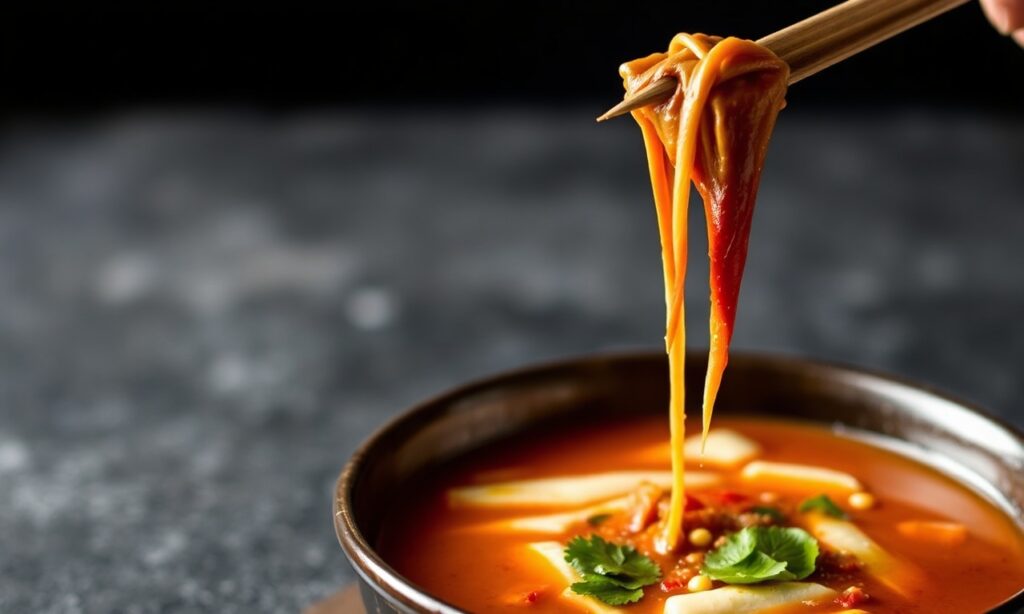 Spicy, sour Tom Yum Goong soup: Thailand's fiery delight.