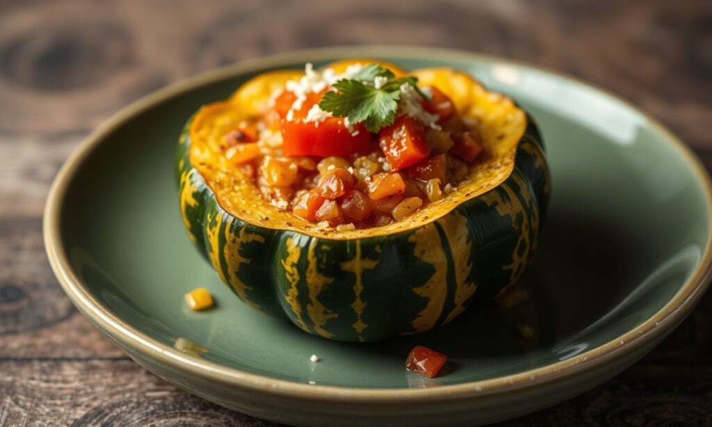 Delicious Zapallo Relleno: stuffed squash recipe, art of Latin American cuisine.