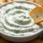Creamy vegan spinach dip, delicious plant-based appetizer.