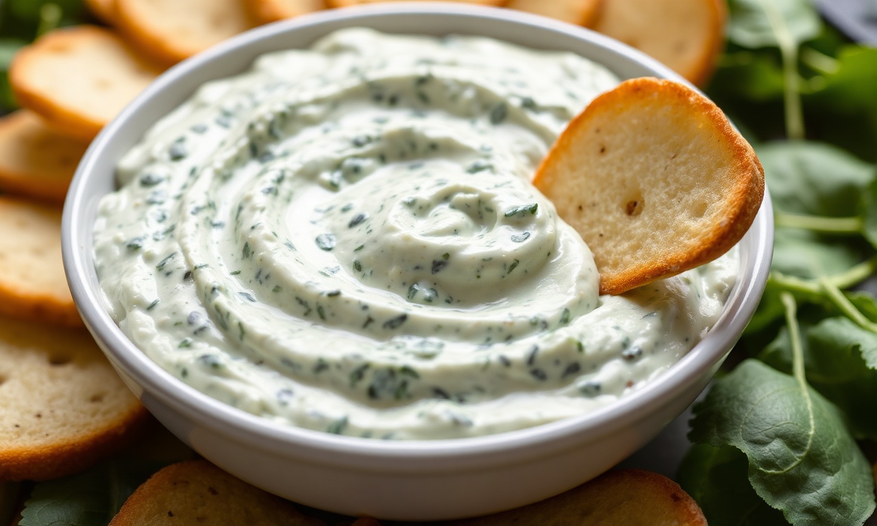 Creamy vegan spinach dip, delicious plant-based appetizer.