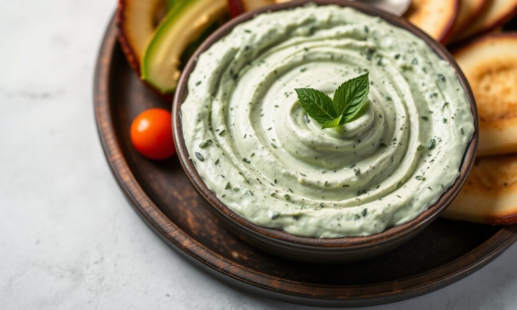 Creamy vegan spinach dip, a delicious plant-based appetizer.