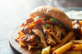 Delicious BBQ pulled chicken recipe: lean, tasty, magical.