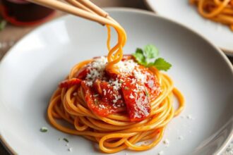 Spicy Gochujang Pasta recipe: a delicious fusion dish.