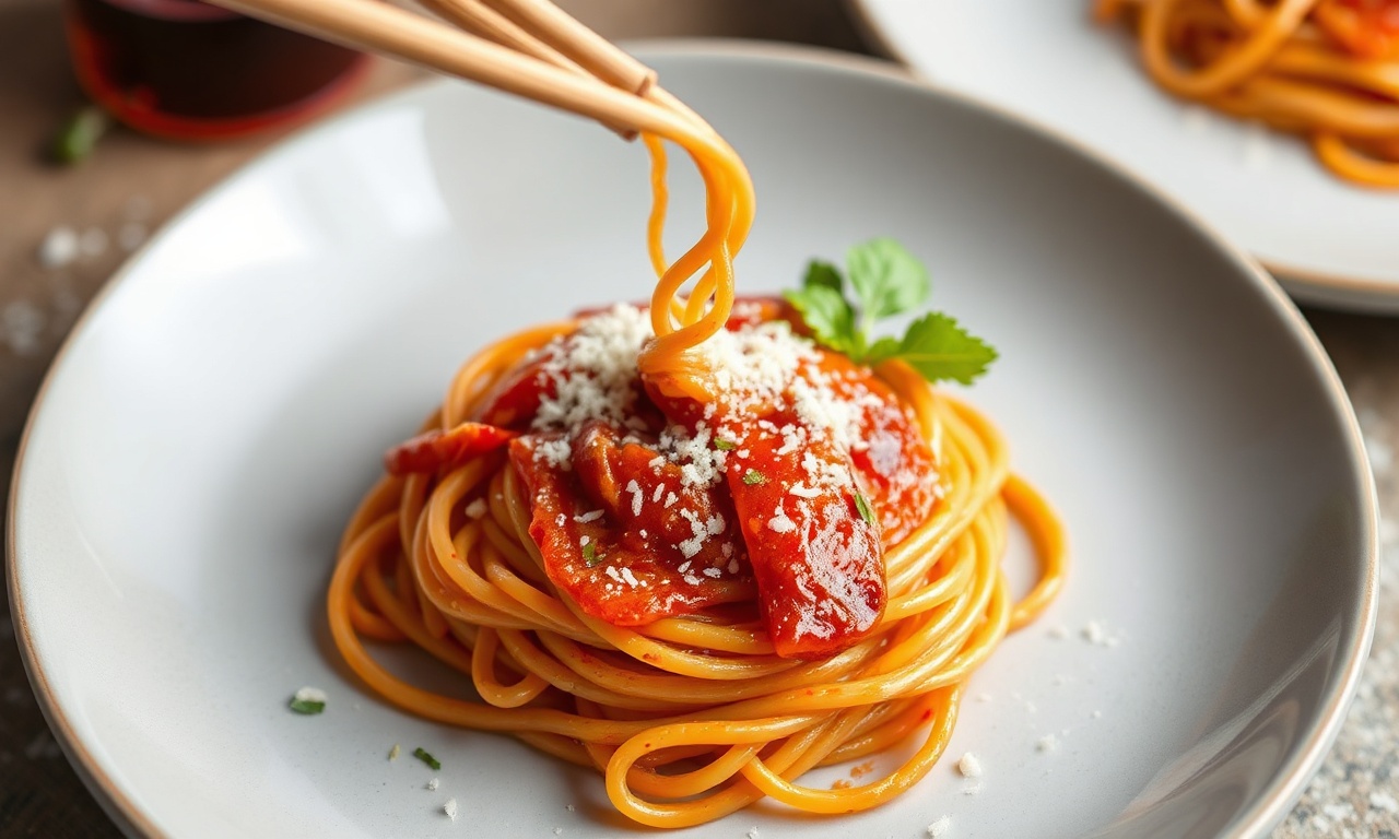 Spicy Gochujang Pasta recipe: a delicious fusion dish.