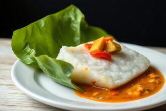 Lontong Unwrapped: Delicious rice cakes with flavorful vegetable curry.