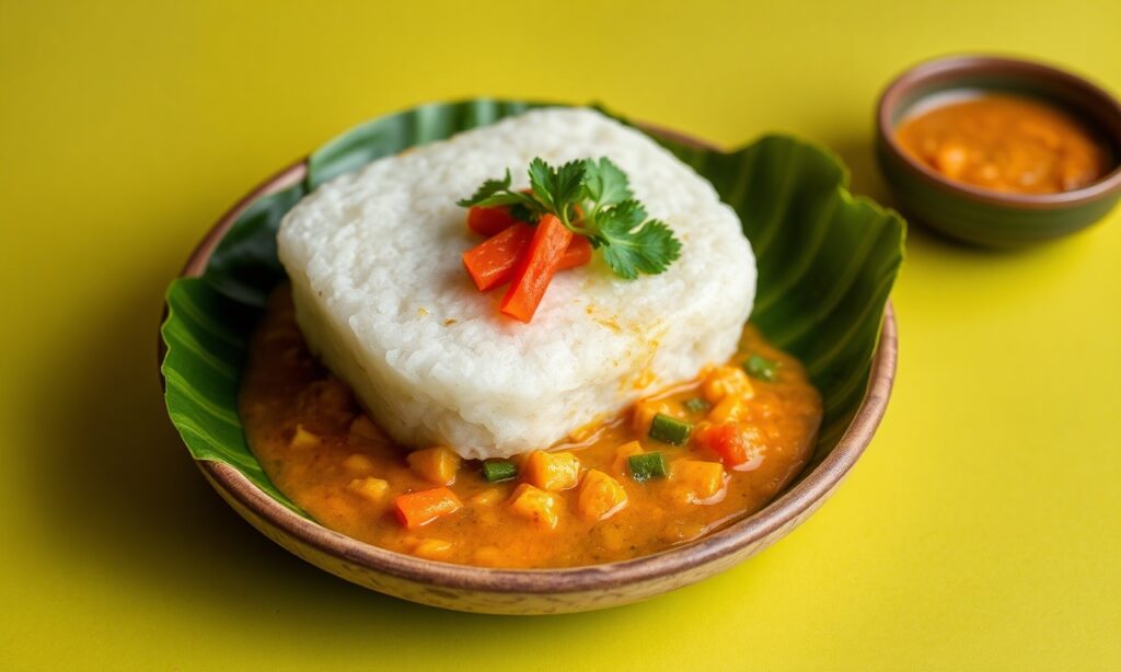 Lontong Unwrapped: Heartwarming rice cakes, flavorful curry, Southeast Asian cuisine.