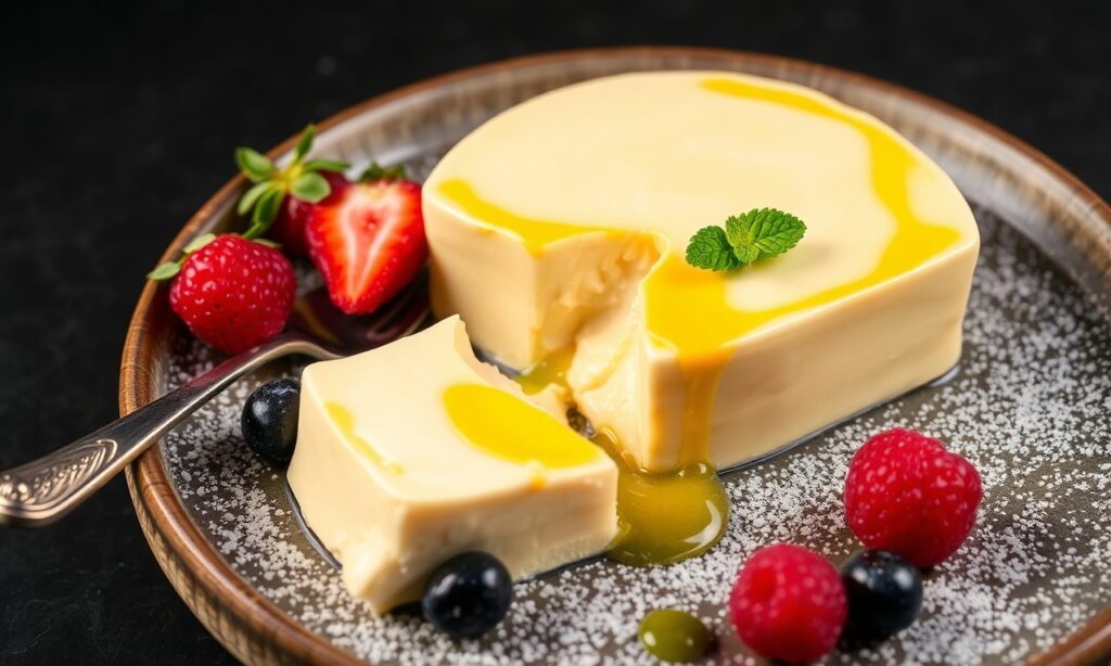 Silky Delight cream cheese flan, a delicious treat you'll love.