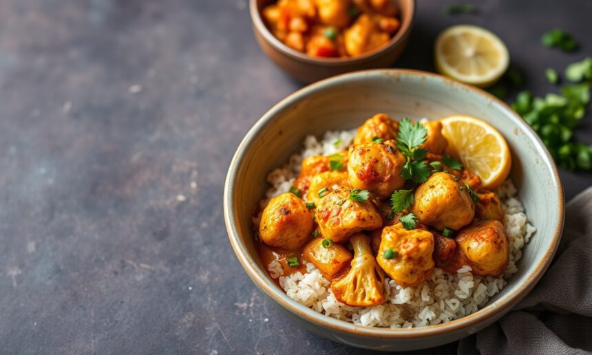 Cauliflower tikka masala: vibrant and flavorful Indian dish.