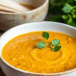 Golden lentil soup: a nourishing bowl of comfort and flavor.
