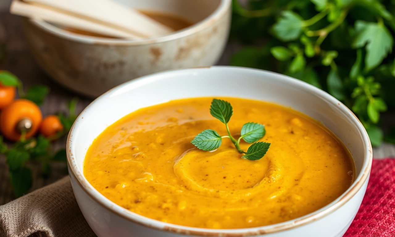 Golden lentil soup: a nourishing bowl of comfort and flavor.