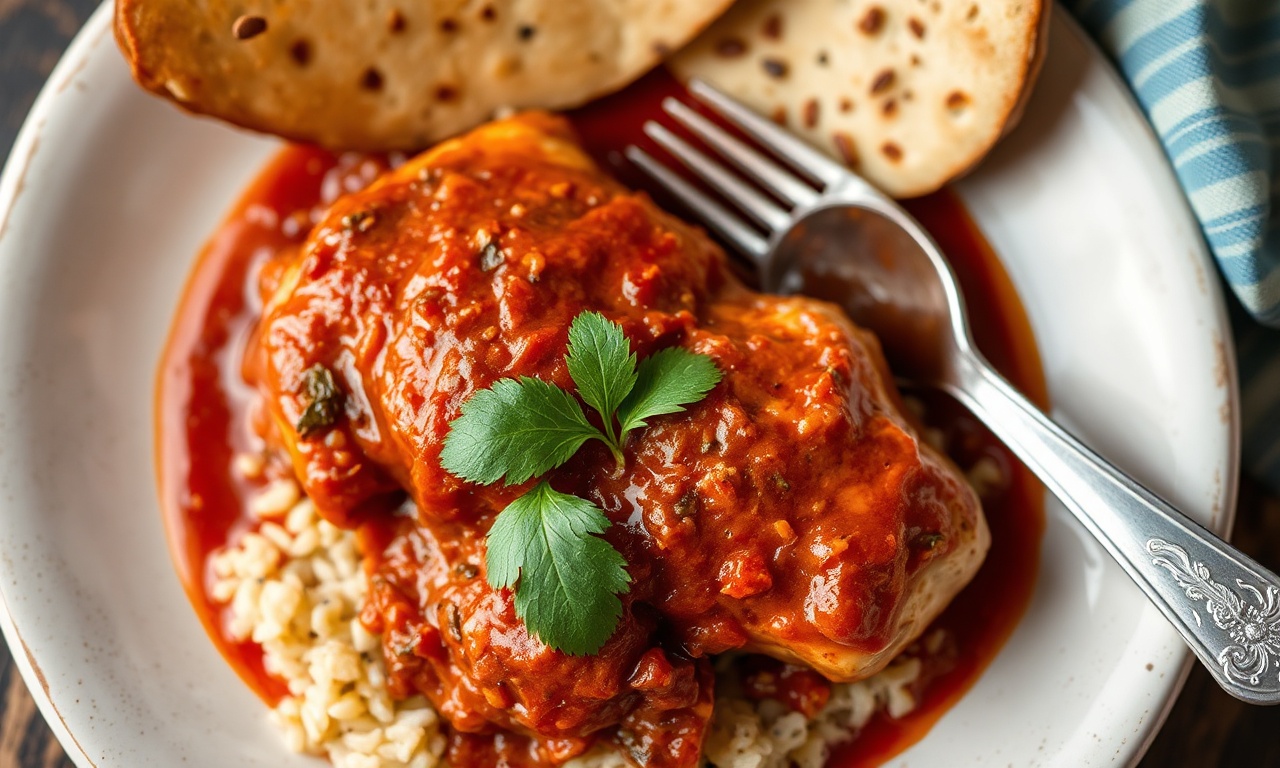 Savoring Pipian Rojo with chicken: rich, flavorful Mexican tradition.
