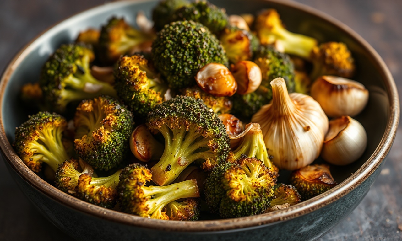 Golden roasted broccoli and garlic, a power-packed flavor duo.
