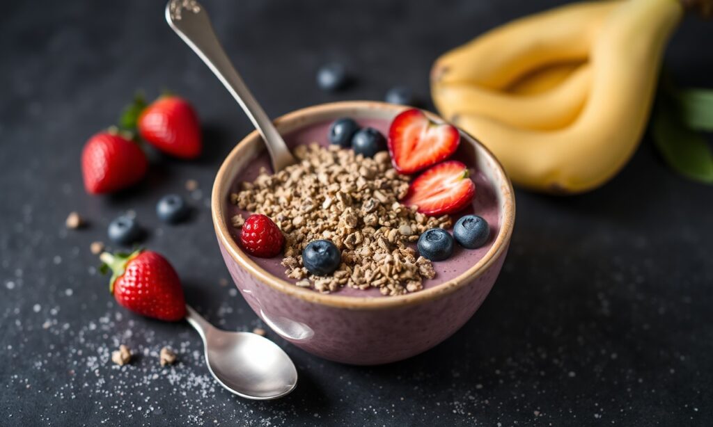 Crafting perfect homemade açaí bowl: vibrant, delicious, step-by-step guide.