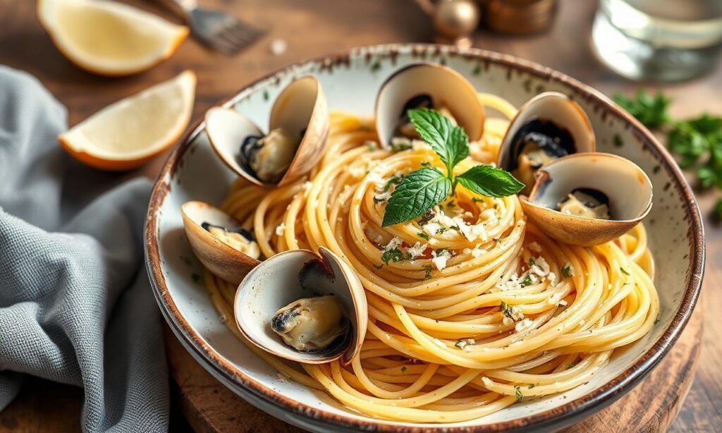 Delicious Vongole recipe without wine: easy clam spaghetti delight.
