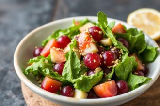 Refreshing sea grape salad with zesty sesame dressing.