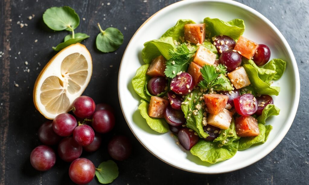 Refreshing sea grape salad with zesty sesame dressing.