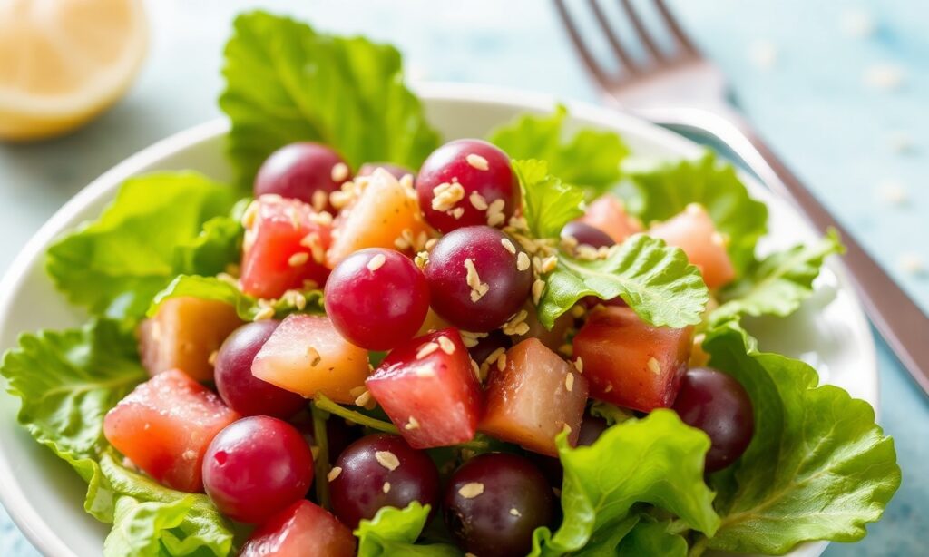 Refreshing sea grape salad with zesty sesame dressing.