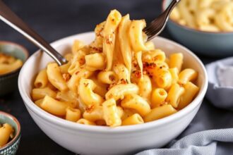 Creamy Comfort: Low-calorie mac and cheese recipe unveiled.