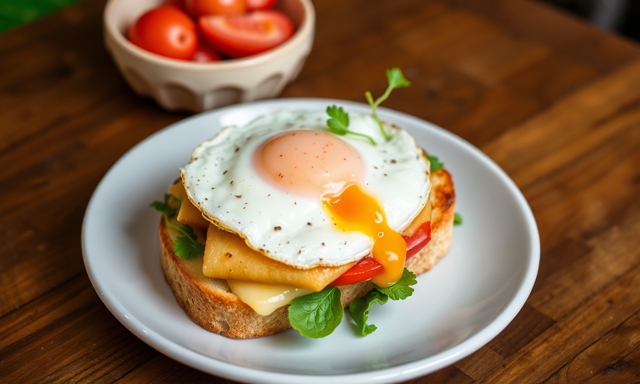Classic Croque Madame: vegetarian, delicious, timeless favorite recipe.