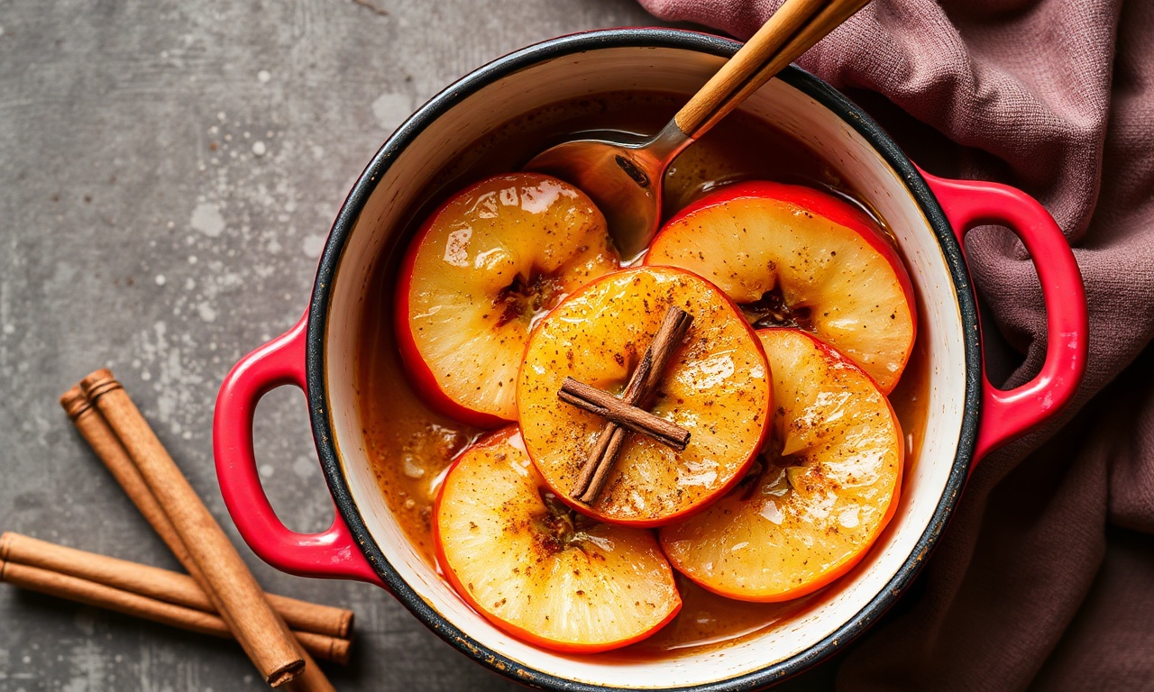 Warm baked apples with cinnamon, a cozy seasonal delight.