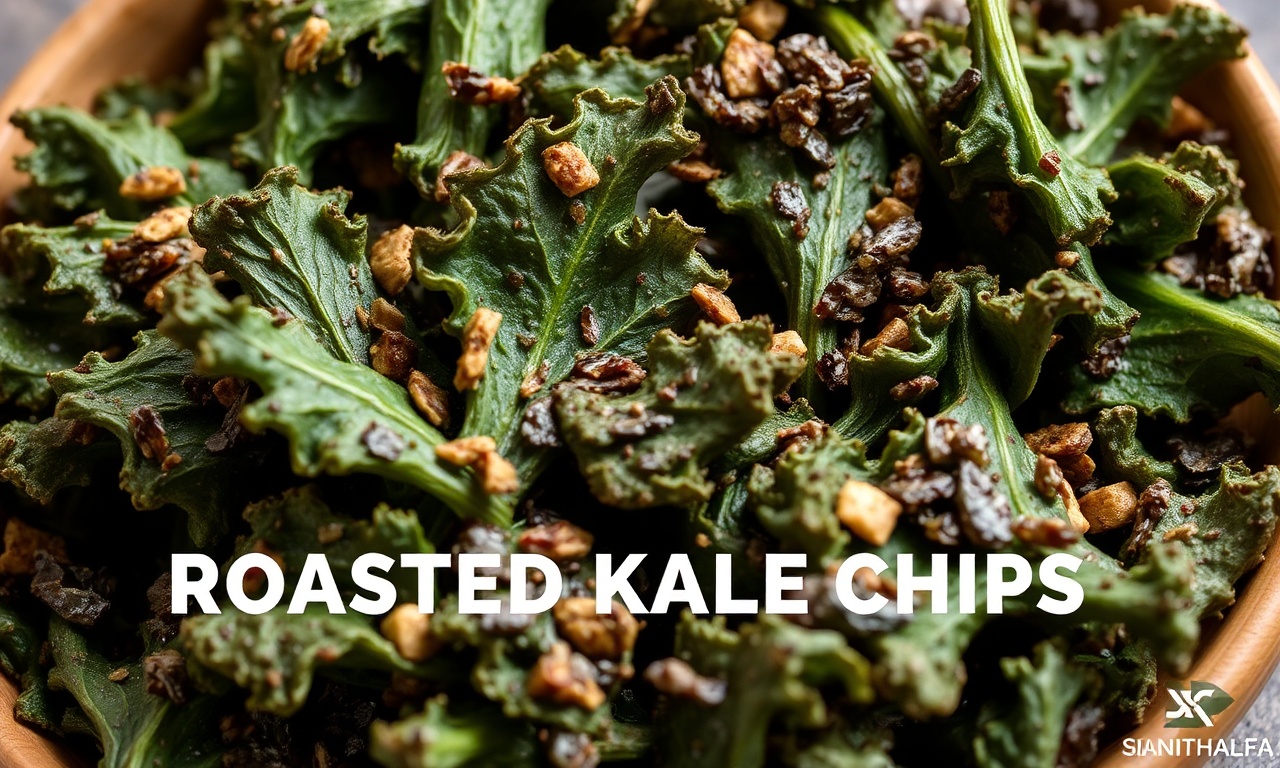 Crunchy roasted kale chips: a healthy, irresistible snack.