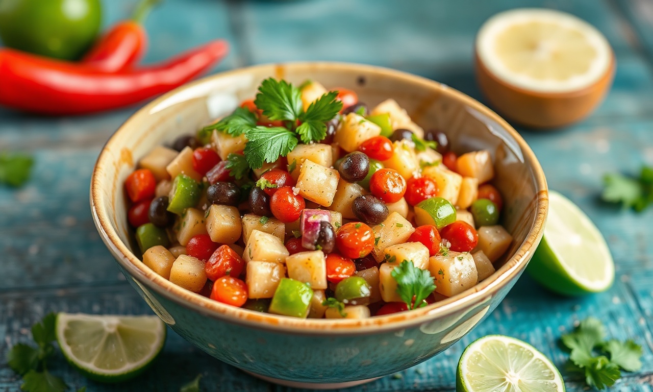 Zesty chili lime bean salad: vibrant, energizing, guilt-free delight.