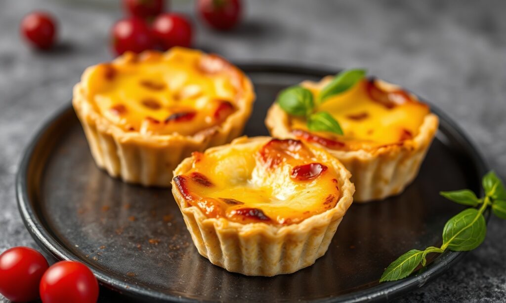 Tiny Tasties: delicious mini crustless quiches, artfully prepared and endlessly customizable.