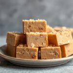 Creamy peanut butter fudge, decadent sweet bliss.
