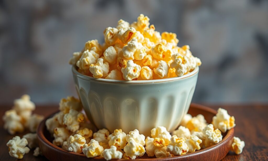 Crunchy sea salt popcorn: an irresistibly savory delight.
