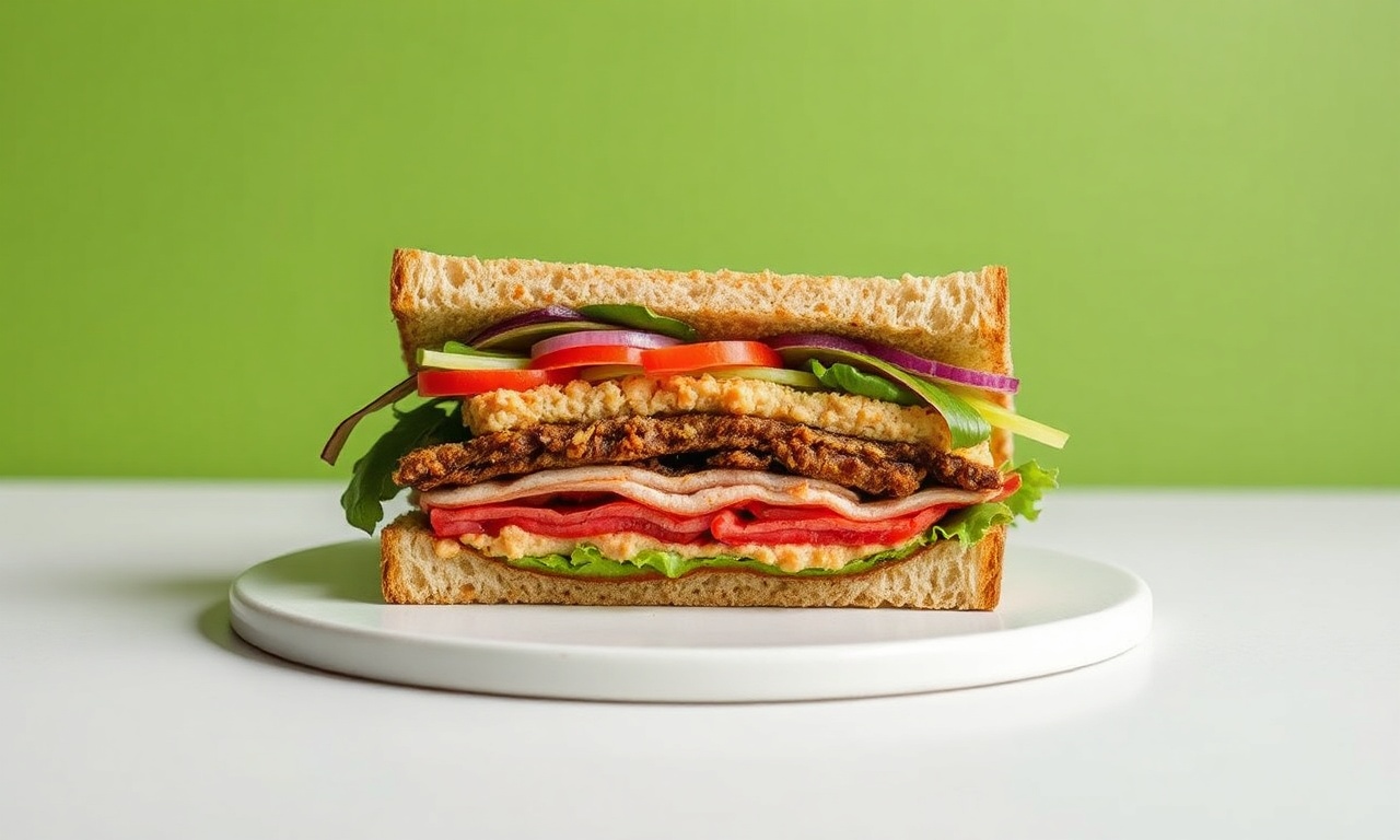 Delicious Tempeh Reuben sandwich, bold flavor, ultimate vegan experience.