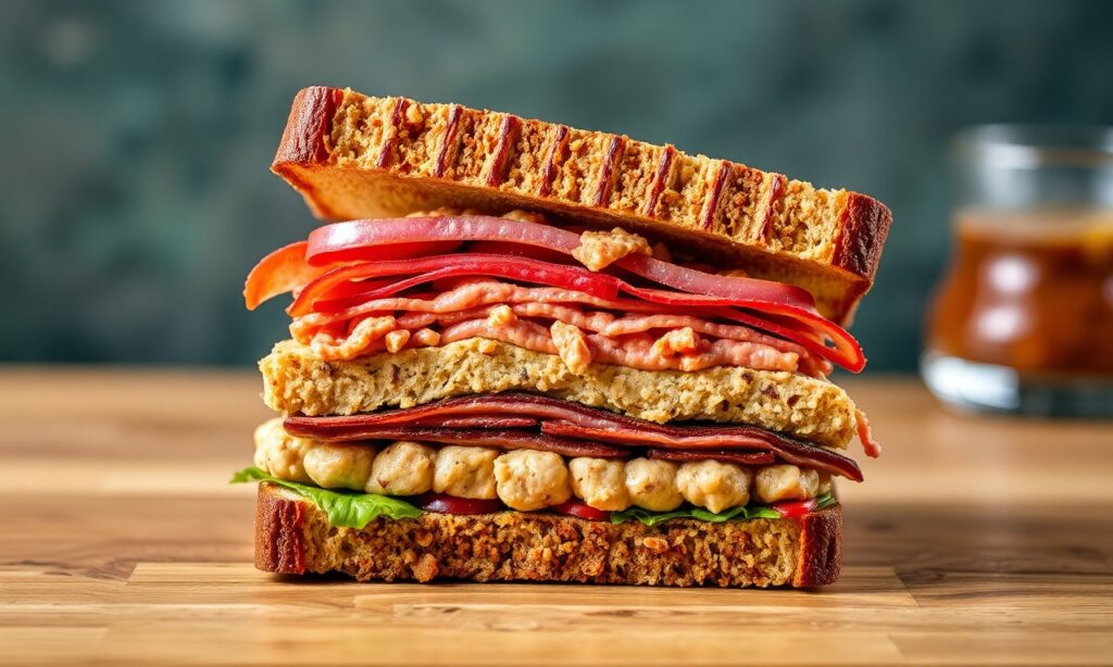 Bold Tempeh Reuben sandwich: ultimate flavor experience.