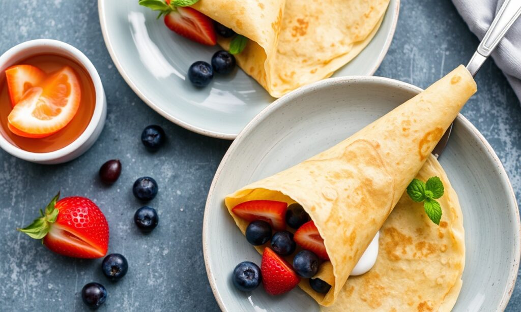 Delicious gluten-free crepes: wholesome, elegant, and simple breakfast delight.