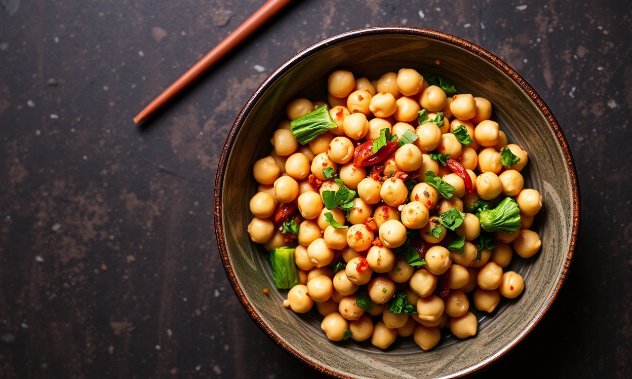 Spicy Kung Pao chickpeas: bold, classic twist.