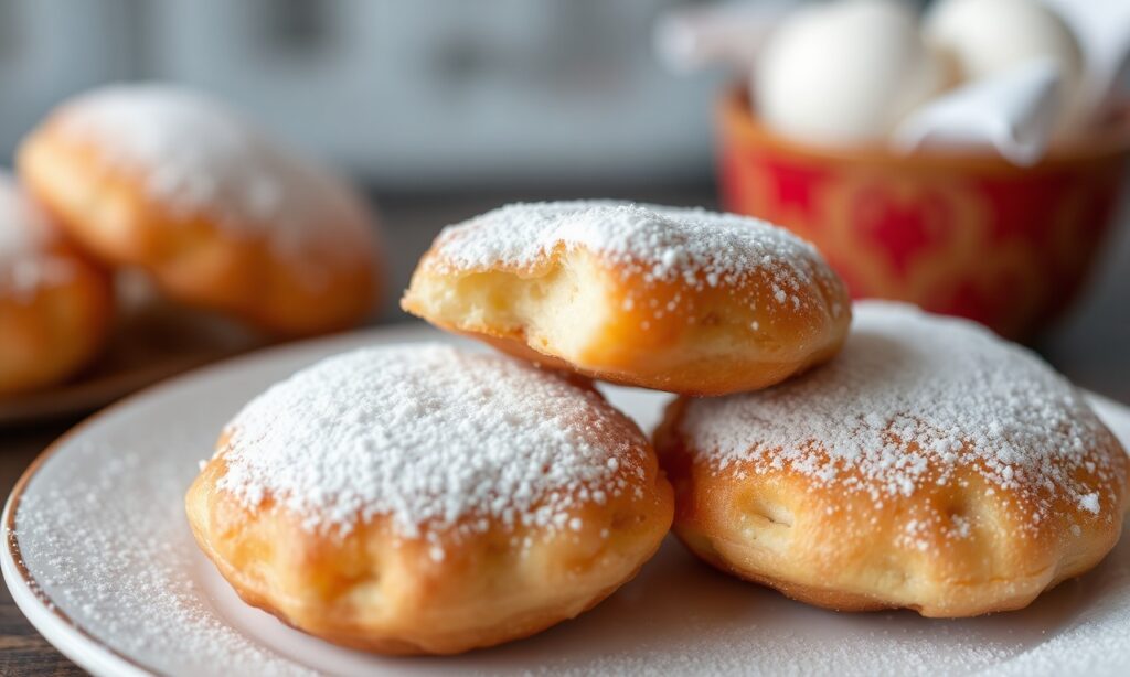 Beignets Uncovered: fluffy, golden dough dusted with sweet powdered sugar.
