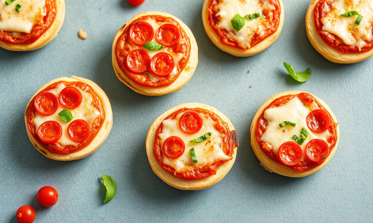 Mini English muffin pizzas: quick, tasty, fun snack.