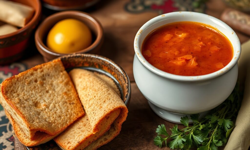 Harira Soup: Flavorful Moroccan culinary tradition from vibrant tapestry.