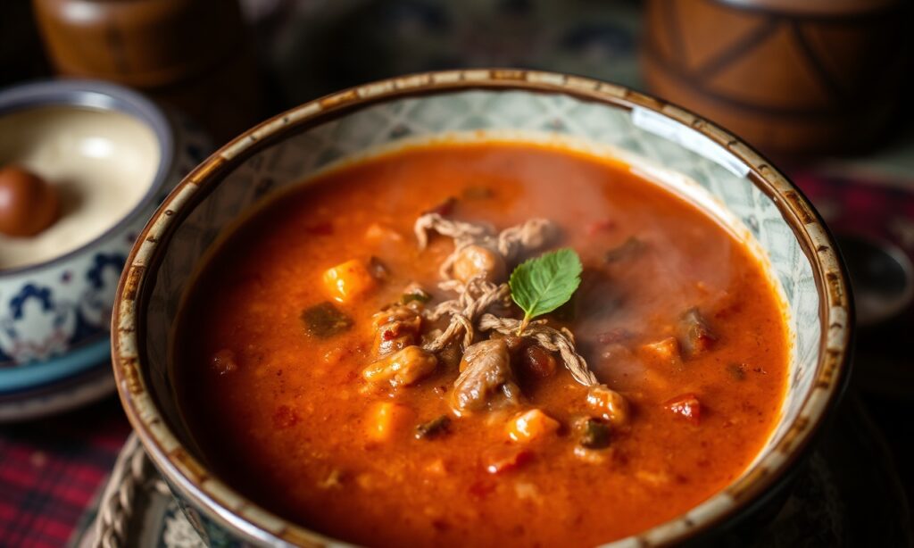 Harira Soup: Flavorful Moroccan culinary tradition from vibrant tapestry.