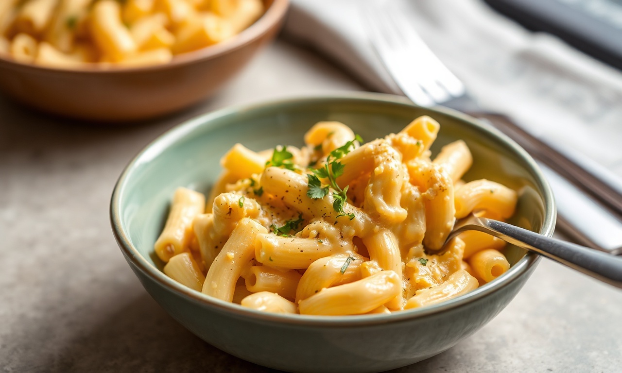 Low-calorie mac and cheese: creamy, guilt-free comfort food delight.