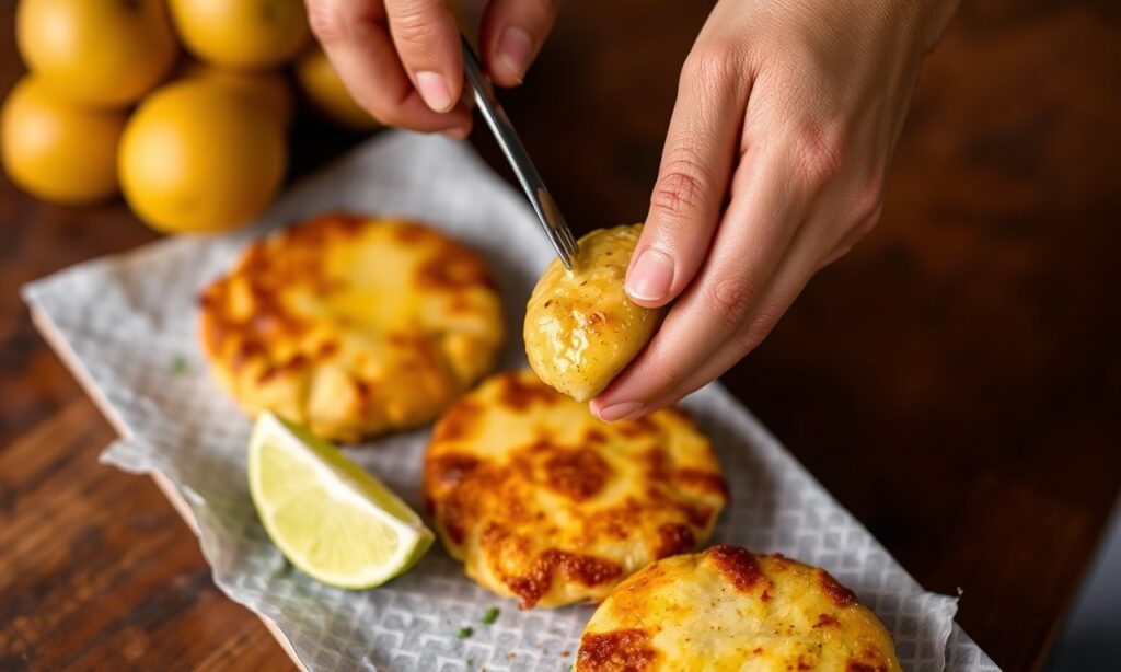 Llapingachos Uncovered: Savory Ecuadorian potato patties, a golden delight.