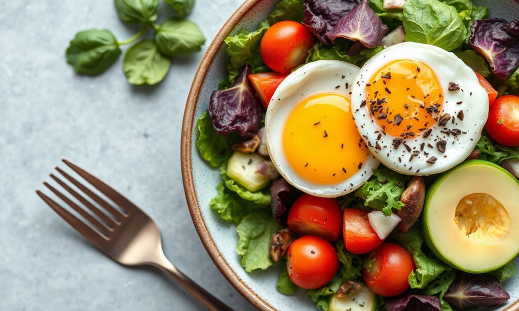 Salad Egg — Salad with egg: vibrant sunrise greens for a fresh morning boost.