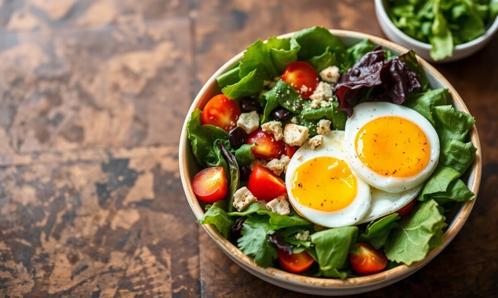 Salad Egg — Salad with egg: vibrant sunrise greens for a fresh morning boost.